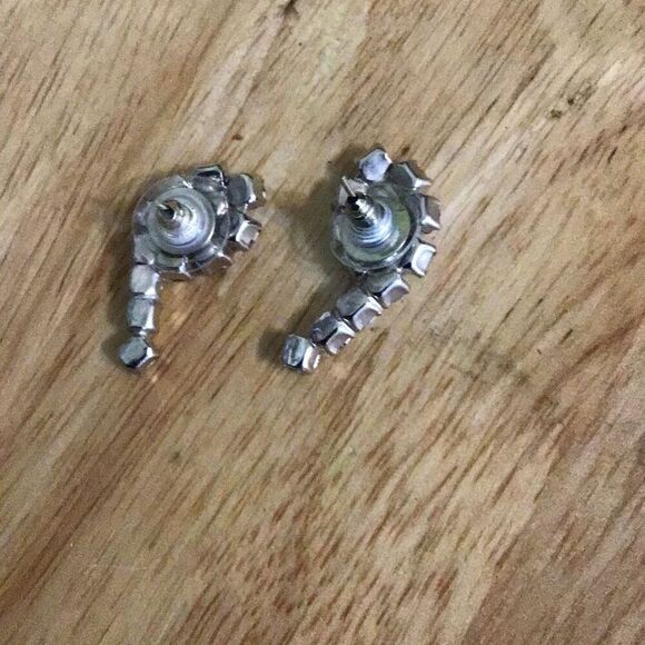 Earrings, Vintage Rhinestone Earrings, Post, Good Condition, Fancy, Sparkle, Bli - Picture 5 of 6